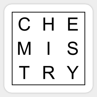 minimalist and simple design chemistry white word Sticker